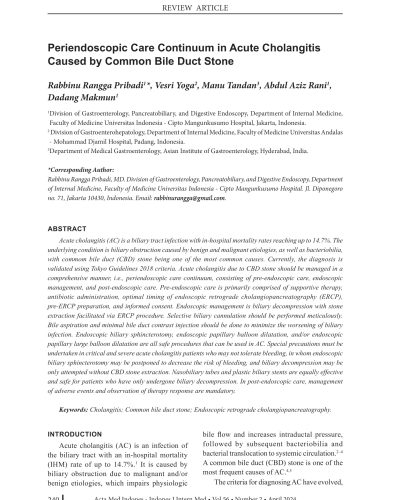 11. Periendoscopic Care Continuum in Acute Cholangitis Caused by Common Bile Duct Stone-1