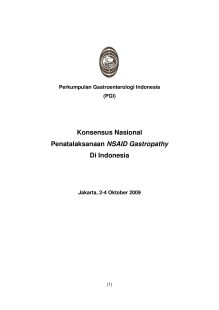 Konsensus Nasional Penatalaksanaan NSAID Gastropathy di Indonesia Tahun 2010-01